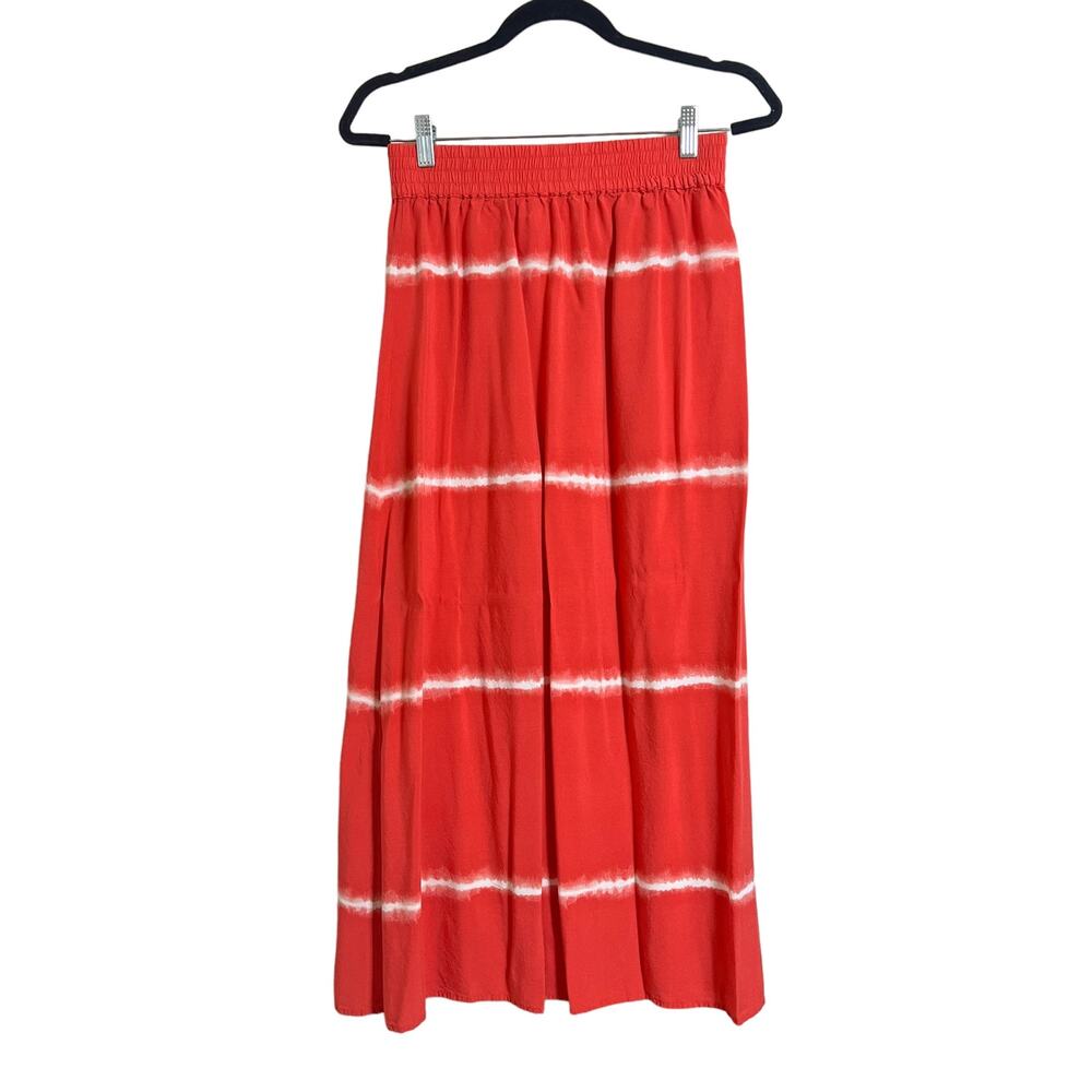 Chico’s Women’s Coral Red Tie Dye Pull On Maxi Skirt Casual Size 0 (Small)